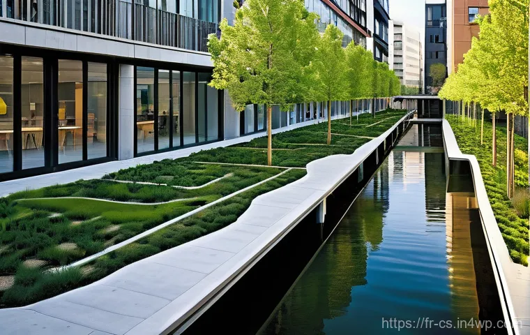해수면 상승 대응을 위한 실험적 접근 - **Vibrant Coastal Eco    "A wide, panoramic view of a restored coastline where nature acts as the pr...