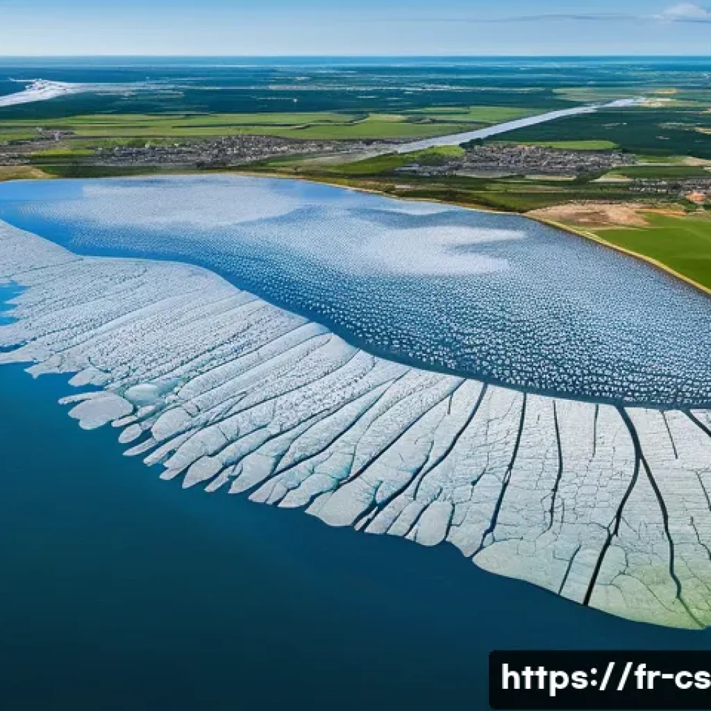 해수면 상승과 관련된 최신 연구 동향 - A detailed aerial view of the French Atlantic coastline near Bordeaux, showcasing accelerated glacie...
